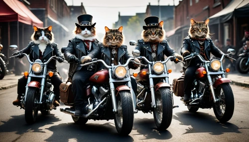 stray cats,fox hunting,street dogs,motorcycles,motorcycle helmet,motorcycling,helmets,family motorcycle,harley-davidson,harley davidson,wolf pack,animal train,dog street,foxes,motorcycle fairing,anthropomorphized animals,bike city,raccoons,grand prix motorcycle racing,motorcycle accessories,Photography,General,Fantasy
