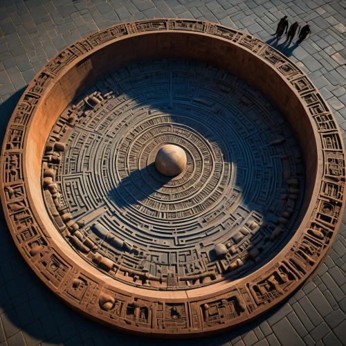 sun dial,sundial,manhole,manhole cover,circular puzzle,mobile sundial,dharma wheel,yantra,the aztec calendar,runes,wooden wheel,stargate,mesoamerican ballgame,labyrinth,magnetic compass,floor fountain,circular ornament,circle design,i ching,time spiral,Photography,General,Sci-Fi