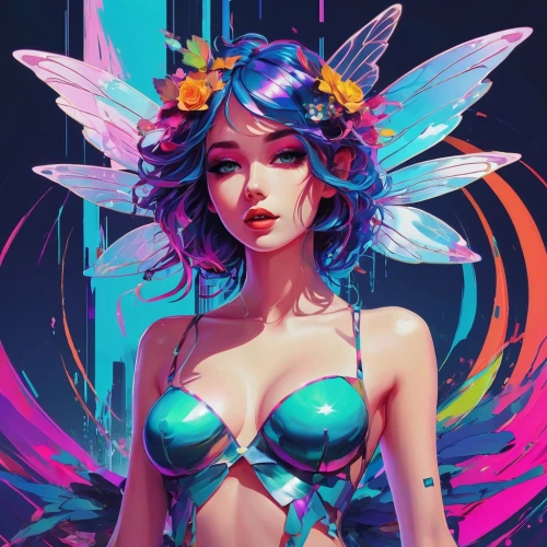 flower fairy,faerie,fairy peacock,fairy,color feathers,fae,flora,summer crown,mermaid vectors,tropical bloom,garden fairy,colorful floral,evil fairy,fairy queen,feathers,colorful daisy,butterfly background,plumeria,tropical butterfly,digital painting,Conceptual Art,Daily,Daily 21