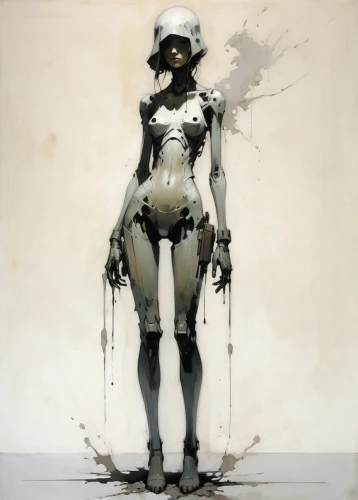 humanoid,sidonia,eve,white figures,robotic,droid,cyborg,biomechanical,futura,cybernetics,mecha,metal figure,dryad,white lady,mech,thick paint strokes,robot,exoskeleton,venus,thick paint,Conceptual Art,Fantasy,Fantasy 10