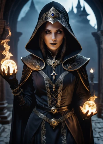 sorceress,dodge warlock,mage,dark elf,the enchantress,sterntaler,flickering flame,candlemaker,violet head elf,priestess,fantasy portrait,summoner,jaya,the witch,fantasy woman,magic grimoire,vax figure,fire master,samara,elven