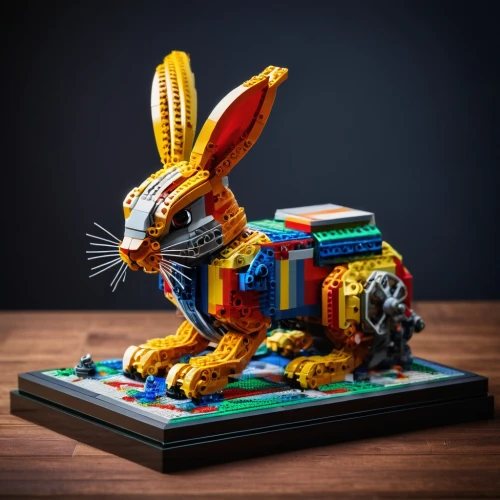 rainbow rabbit,jackrabbit,lego pastel,wood rabbit,european rabbit,jack rabbit,easter rabbits,easter bunny,rabbits and hares,lego frame,dwarf rabbit,rabbit,deco bunny,piñata,gray hare,peter rabbit,whimsical animals,lego,hare trail,lego blocks,Unique,3D,Toy