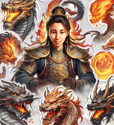 dragon li,chinese dragon,dragon fire,chinese icons,dragons,dragon,fire background,golden dragon,mulan,chinese background,dragon design,dragon of earth,painted dragon,dragon boat,dragon bridge,chinese art,xizhi,hwachae,fantasy art,bianzhong,Digital Art,Sticker