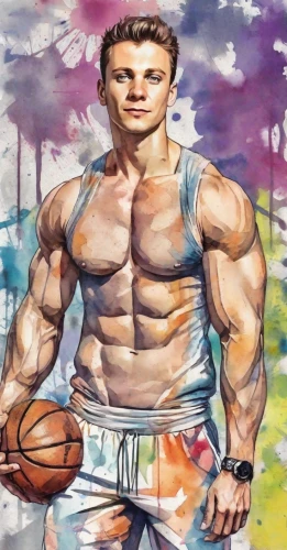 basketball player,muscle man,body building,sports hero fella,bodybuilder,bodybuilding,body-building,muscle icon,bodybuilding supplement,edge muscle,michael jordan,rugby player,brock coupe,handball player,anabolic,muscular,football player,athletic body,muscular system,strongman,Digital Art,Watercolor
