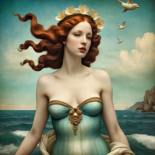 the sea maid,aphrodite,siren,the zodiac sign pisces,rusalka,water nymph,fantasy portrait,ariel,fantasy art,the wind from the sea,birds of the sea,mermaid,merfolk,mermaid background,sea fantasy,believe in mermaids,god of the sea,sea swallow,cybele,athena,Photography,General,Realistic