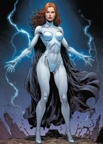 mystique,goddess of justice,head woman,ronda,super heroine,firestar,the enchantress,power icon,fantasy woman,sprint woman,blue enchantress,thunderbolt,muscle woman,figure of justice,captain marvel,starfire,super woman,silver surfer,woman power,huntress,Illustration,American Style,American Style 03