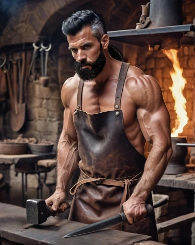 blacksmith,barbarian,wood shaper,tinsmith,woodworker,dwarf cookin,muscular build,a carpenter,dane axe,steelworker,meat cutter,wolverine,brawny,iron-pour,popeye,iron wood,craftsman,forge,farrier,men chef