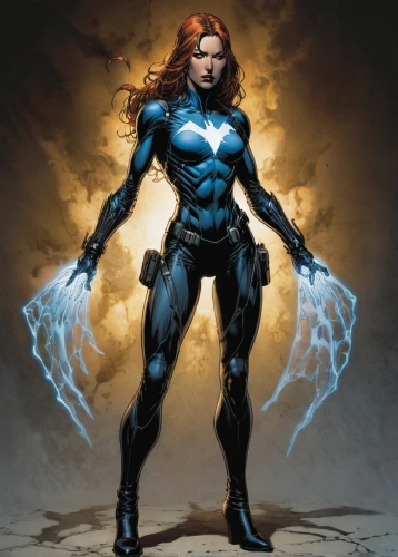 mystique,captain marvel,firestar,goddess of justice,thunderbolt,head woman,super heroine,power icon,starfire,human torch,blue enchantress,lightning bolt,avenger,sprint woman,electro,lightning,nova,cleanup,figure of justice,x men,Illustration,American Style,American Style 02