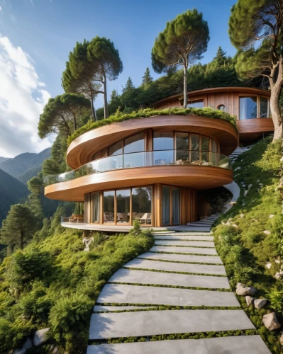 house in the mountains,house in mountains,dunes house,luxury property,modern architecture,beautiful home,modern house,luxury home,luxury real estate,alpine style,futuristic architecture,eco-construction,roof landscape,crib,holiday villa,smart house,holiday home,home landscape,house by the water,swiss house,Photography,General,Realistic
