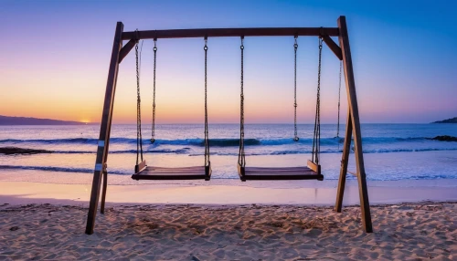 empty swing,wooden swing,hanging chair,beach chair,swing set,deckchair,beach furniture,beach chairs,hanging swing,deckchairs,bench by the sea,hammock,garden swing,deck chair,golden swing,swings,rocking chair,sunlounger,bench chair,old chair,Photography,General,Realistic