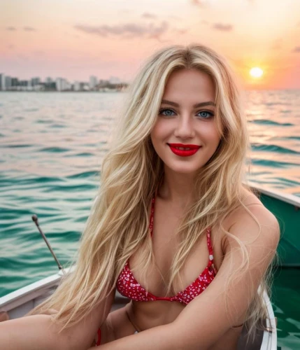 red lipstick,red lips,on a yacht,beach background,girl on the boat,boating,boat ride,malibu,on the water,hallia venezia,beautiful young woman,miami,on the pier,blonde girl with christmas gift,swimsuit top,bahamas,cool blonde,red,harley,gorgeous,Common,Common,Photography