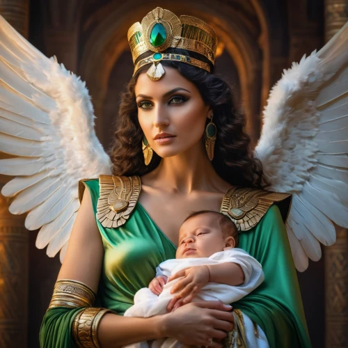 capricorn mother and child,athena,star mother,baby jesus,godmother,angels,angels of the apocalypse,archangel,the archangel,christ child,guardian angel,baby with mom,goddess of justice,mother and baby,love angel,mother with child,mother,motherhood,cleopatra,angel,Photography,General,Fantasy