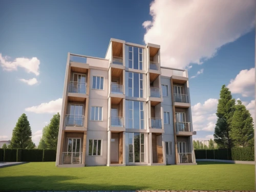 new housing development,3d rendering,appartment building,cubic house,frame house,eco-construction,wooden facade,glass facade,lattice windows,modern building,prefabricated buildings,modern architecture,build by mirza golam pir,housebuilding,residential tower,modern house,apartment building,apartments,contemporary,timber house,Photography,General,Realistic