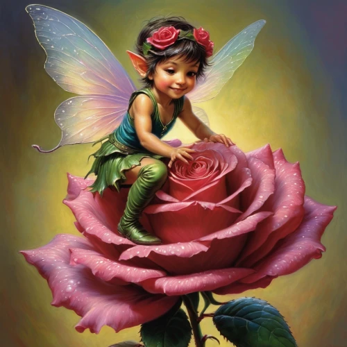 little girl fairy,rosa 'the fairy,rosa ' the fairy,child fairy,cupido (butterfly),faery,flower fairy,fairies aloft,garden fairy,faerie,fairy,cupid,fairies,evil fairy,fairy queen,vintage fairies,rosebud,rosebuds,rose flower illustration,little angel,Illustration,Realistic Fantasy,Realistic Fantasy 32