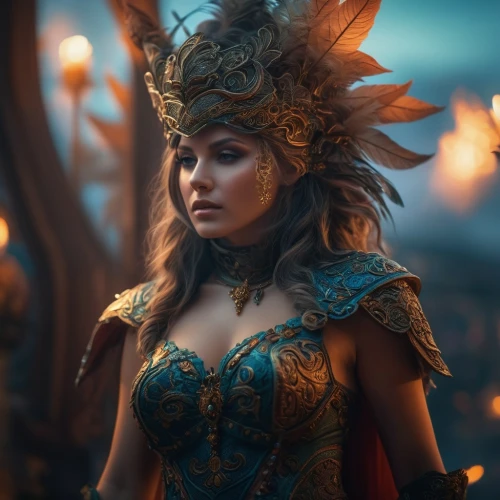 fantasy portrait,fantasy woman,the enchantress,fantasy art,ancient costume,headdress,headpiece,fantasy picture,3d fantasy,faery,fairy tale character,asian costume,warrior woman,cleopatra,faerie,garuda,sorceress,fairy queen,golden crown,celtic queen,Photography,General,Fantasy