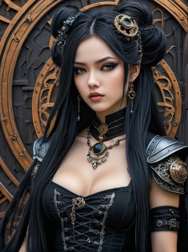 gothic fashion,steampunk,gothic woman,gothic portrait,steampunk gears,gothic style,goth woman,gothic dress,asian costume,celtic queen,gothic,sorceress,black pearl,female doll,dark angel,the enchantress,fantasy art,fantasy portrait,dark elf,victorian lady,Photography,General,Fantasy