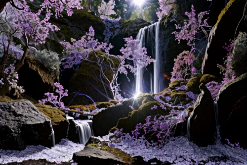 purple landscape,fairyland canyon,water fall,cascades,cascading,waterfall,bridal veil fall,cascade,a small waterfall,waterfalls,water falls,brown waterfall,ilse falls,mountain spring,falls of the cliff,wasserfall,mountain stream,fairy forest,the purple-and-white,ash falls