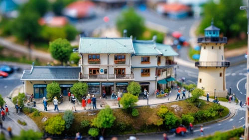 tilt shift,escher village,miniature house,alpine village,lensball,miniature figures,model railway,model house,oktoberfest background,bavaria,dolls houses,nativity village,miniature cars,christmas town,seaside resort,medieval town,beskids,christmas village,fairy tale castle,town buildings,Unique,3D,Panoramic