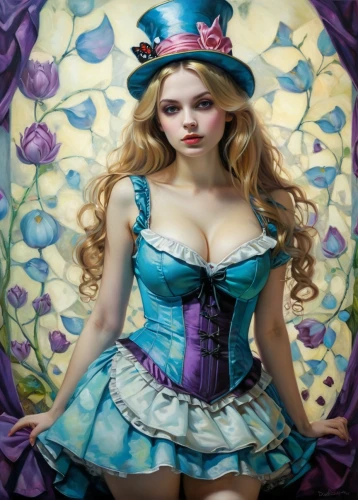 alice in wonderland,alice,hatter,fairy tale character,cinderella,wonderland,victorian lady,fantasy art,fantasy portrait,fantasy girl,fantasy woman,painter doll,crinoline,poker primrose,ringmaster,rococo,corset,fantasy picture,la violetta,queen of hearts,Illustration,Realistic Fantasy,Realistic Fantasy 30