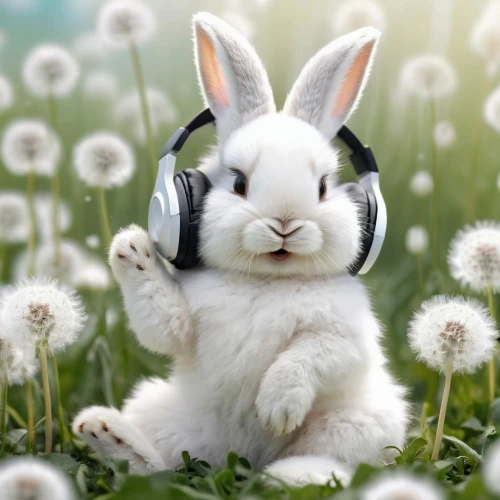 listening to music,no ear bunny,bunny on flower,headphone,rabbit ears,easter background,music,headphones,easter theme,music is life,music player,listening,white bunny,music background,dwarf rabbit,lop eared,hearing,audio engineer,easter bunny,white rabbit,Photography,Fashion Photography,Fashion Photography 02