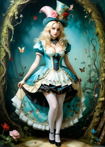 alice in wonderland,alice,fairy tale character,wonderland,the sea maid,faerie,fairytale characters,fairy queen,fairy,faery,little girl fairy,fairy tales,white rabbit,fantasy girl,fantasy picture,children's fairy tale,fairy world,fairy tale,fantasy art,the blonde in the river,Illustration,Realistic Fantasy,Realistic Fantasy 16
