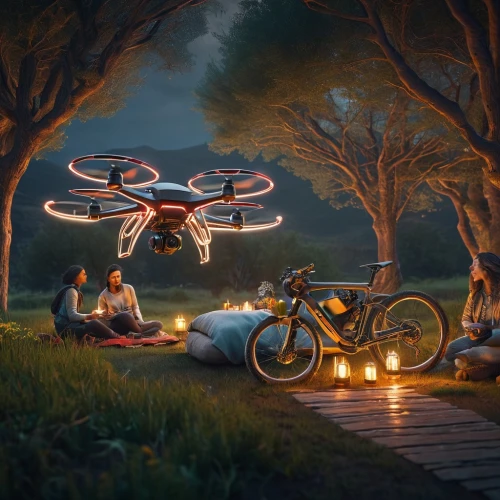 bicycle lighting,quadcopter,the pictures of the drone,dji spark,logistics drone,artistic cycling,dji mavic drone,mavic 2,mavic,drones,flying drone,bicycle trailer,bicycles,drone,cyclists,bicycle,bike lamp,sci fiction illustration,bicycle ride,plant protection drone,Photography,General,Sci-Fi