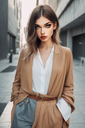 women fashion,woman in menswear,menswear for women,women clothes,brown fabric,business woman,businesswoman,bolero jacket,fashion vector,business girl,neutral color,women's clothing,female model,khaki,smart look,french silk,blouse,fashion street,bussiness woman,caramel color,Photography,Realistic