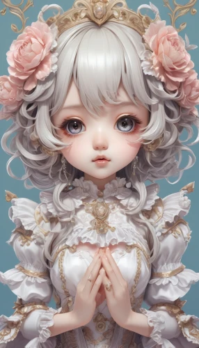 white blossom,baroque angel,bridal,porcelain rose,white rose snow queen,artist doll,fantasy portrait,white dove,camellia,pale,spring crown,cloth doll,painter doll,bride,rococo,white lady,baroque,porcelain dolls,ivory,silver wedding