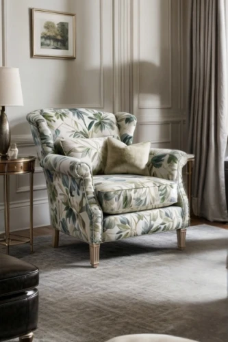 wing chair,chaise longue,chaise lounge,upholstery,slipcover,armchair,floral chair,danish furniture,settee,chaise,sofa set,soft furniture,antique furniture,seating furniture,sitting room,mazarine blue,furniture,damask,rococo,danish room