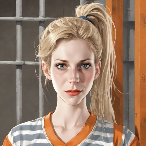 harley quinn,blonde woman,david bates,girl-in-pop-art,digital painting,portrait of a girl,girl portrait,clementine,harley,portrait background,prisoner,blonde girl,world digital painting,blond girl,painter doll,modern pop art,waitress,artist portrait,vector girl,painter,Digital Art,Comic