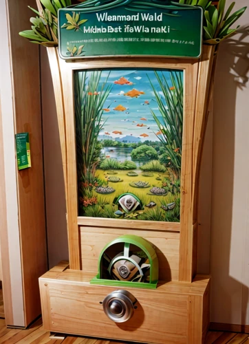 wooden cable reel,a museum exhibit,cd/dvd organizer,interactive kiosk,recycling world,savings box,world clock,coin drop machine,wooden wheel,wine barrel,lyre box,product display,switch cabinet,waldmeister,card box,water dispenser,kids cash register,barrel organ,waste container,wooden box