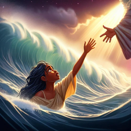 god of the sea,baptism of christ,salt and light,el mar,sea god,moana,baptism,the people in the sea,cg artwork,the wind from the sea,resurrection,ascension,awakening,hand digital painting,praying hands,praise,moses,savior,poseidon,siren