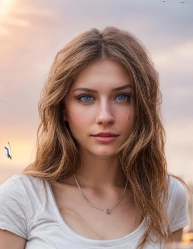 beautiful young woman,romantic look,pretty young woman,young woman,girl in t-shirt,women's eyes,female model,heterochromia,portrait background,natural cosmetic,girl portrait,girl on a white background,beach background,natural color,romantic portrait,angel,girl on the dune,angel face,female beauty,model beauty,Common,Common,Photography