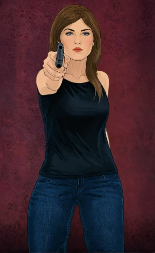 woman holding gun,girl with gun,girl with a gun,holding a gun,woman pointing,handgun,pointing woman,combat pistol shooting,game illustration,gunpoint,pointing gun,ammo,smith and wesson,gunshot,scared woman,woman holding a smartphone,sci fiction illustration,femme fatale,camera illustration,animated cartoon,Illustration,Paper based,Paper Based 10