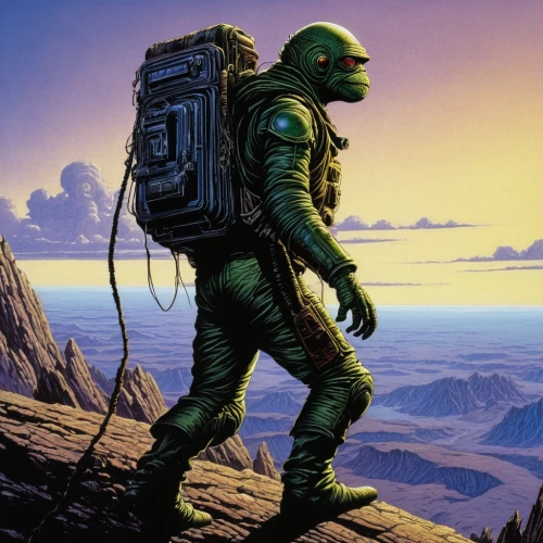 sci fiction illustration,patrol,sci fi,spacesuit,aquanaut,science fiction,sci-fi,sci - fi,explorer,c64,scifi,biologist,traveller,science-fiction,digital nomads,mission to mars,computer graphics,man with a computer,trip computer,traveler,Conceptual Art,Daily,Daily 09