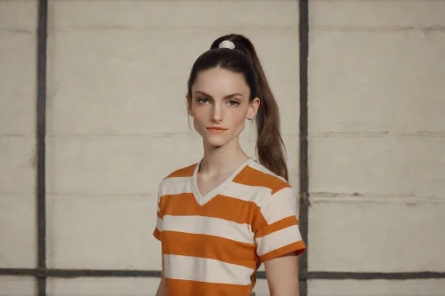clove,clove-clove,isolated t-shirt,prisoner,girl in t-shirt,horizontal stripes,liberty cotton,sigourney weave,television character,video scene,striped background,girl in a long,clementine,digital compositing,lori,thomas heather wick,the girl in nightie,rose woodruff,burglary,main character