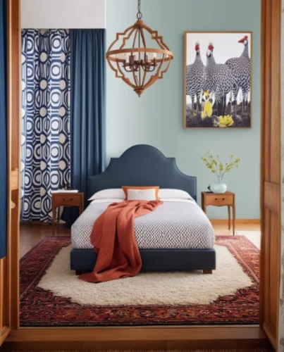 guest room,guestroom,bedroom,danish room,boy's room picture,four-poster,scandinavian style,children's bedroom,moroccan pattern,boho,interior decor,canopy bed,airbnb icon,blue room,bed frame,modern decor,four poster,contemporary decor,room divider,rug