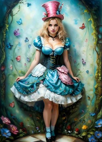 alice in wonderland,alice,wonderland,fairy tale character,crinoline,hatter,fairytale characters,fairy queen,cupido (butterfly),the sea maid,little girl fairy,fairy,cinderella,fantasy picture,rosa 'the fairy,fantasy art,fantasy girl,faerie,blue butterfly,mazarine blue butterfly,Conceptual Art,Daily,Daily 32