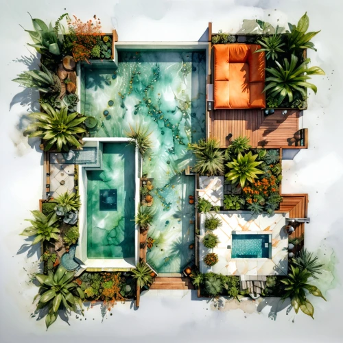 tropical house,inverted cottage,tropical island,holiday villa,aqua studio,garden design sydney,resort,garden elevation,pool house,cubic house,an apartment,cabana,residential,floating islands,dunes house,villas,eco hotel,sky apartment,holiday complex,floorplan home,Illustration,Paper based,Paper Based 13