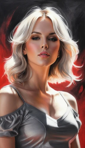 blonde woman,world digital painting,fantasy portrait,portrait background,white rose snow queen,digital painting,rose white and red,fantasy woman,white lady,fantasy art,marylyn monroe - female,femme fatale,katniss,vampire woman,marilyn,queen of hearts,blonde girl,digital art,art painting,painting technique,Illustration,Black and White,Black and White 30