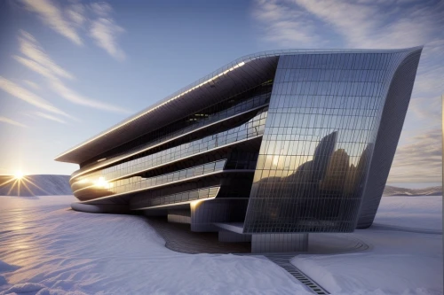 solar cell base,futuristic architecture,futuristic art museum,ski facility,cube stilt houses,futuristic landscape,sky space concept,ice hotel,nordic combined,cubic house,solar power plant,modern architecture,ski resort,snowhotel,ski station,the polar circle,dunes house,snow house,olympia ski stadium,snow roof