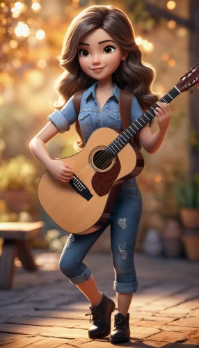 agnes,country song,cute cartoon character,cute cartoon image,countrygirl,guitar,playing the guitar,country-western dance,animated cartoon,music background,toy's story,clay animation,guitar player,ukulele,melody,musical background,musician,sing,acoustic guitar,singer,Unique,3D,3D Character