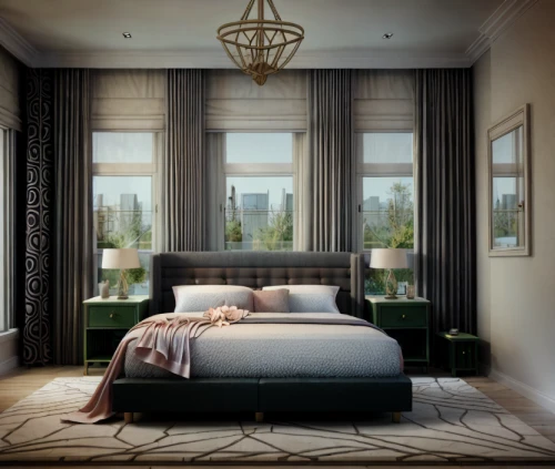 guest room,bedroom,canopy bed,luxury home interior,window treatment,great room,sleeping room,guestroom,modern room,contemporary decor,ornate room,room divider,four-poster,3d rendering,interior decoration,bedroom window,crown render,bridal suite,interior design,search interior solutions