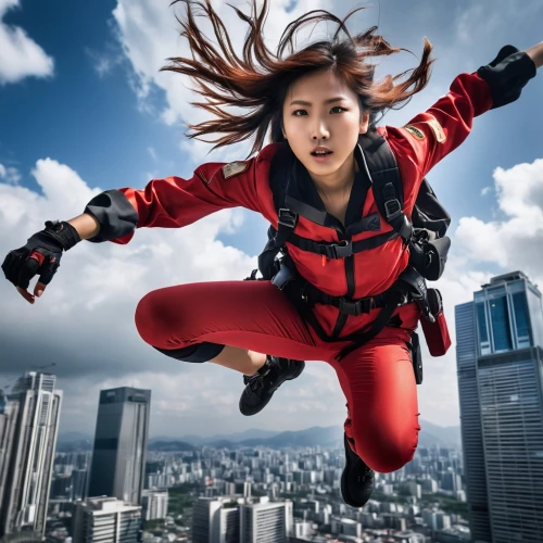 skydiver,skydive,tandem jump,parachute jumper,sprint woman,skydiving,tandem skydiving,base jumping,parachutist,flying girl,leaving your comfort zone,stunt performer,women in technology,paratrooper,zero gravity,parachuting,skycraper,bungee jumping,leap of faith,risk management,Photography,General,Realistic