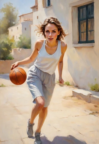 woman's basketball,basketball player,outdoor basketball,woman playing,little girl running,little girl in wind,basketball,girl with a wheel,basket,sports girl,streetball,girl portrait,street sports,woman playing tennis,girl in a historic way,playing sports,girl in a long,street football,flying girl,young woman,Digital Art,Impressionism