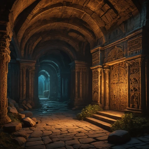 hall of the fallen,mausoleum ruins,ancient city,the ancient world,catacombs,ancient buildings,ancient,the threshold of the house,artemis temple,sepulchre,ancient house,the ruins of the,games of light,chamber,hallway,skyrim,crypt,dungeons,visual effect lighting,the mystical path,Photography,General,Fantasy