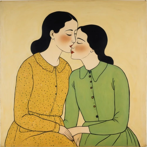two girls,young couple,girl kiss,olle gill,lovers,kissing,two people,amorous,mother kiss,as a couple,making out,whispering,mother with child,cheek kissing,the hands embrace,khokhloma painting,kissel,young women,inter-sexuality,couple - relationship,Art,Artistic Painting,Artistic Painting 47