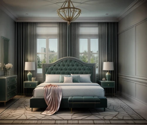 ornate room,guest room,luxury home interior,great room,bedroom,boutique hotel,3d rendering,hoboken condos for sale,guestroom,luxury hotel,four-poster,bridal suite,sleeping room,danish room,four poster,modern room,window treatment,chaise lounge,neoclassical,luxury property