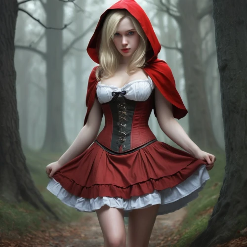 red riding hood,little red riding hood,red coat,queen of hearts,red tunic,fairy tale character,man in red dress,lady in red,black forest,vampire woman,vampire lady,gothic woman,red shoes,red cape,red skirt,alice in wonderland,santons,alice,gothic portrait,redhead doll,Conceptual Art,Fantasy,Fantasy 01