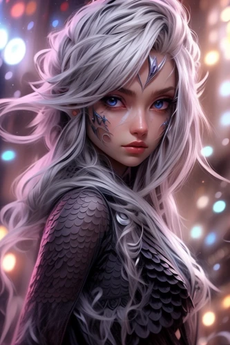 fantasy portrait,dark elf,violet head elf,fantasy art,a200,fantasy woman,elsa,elven,the snow queen,ice queen,fantasy picture,faery,3d fantasy,white rose snow queen,fantasy girl,cg artwork,the enchantress,faerie,silvery,sorceress